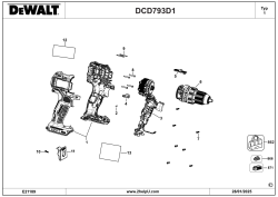 DEWALT Ersatzteile AKKU SCHRAUBER DCD793D1 Typ: 1 QU