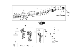 DEWALT Ersatzteile AKKU-BOHRMASCHINE DCD706N Typ: 2 XJ