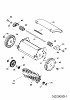 Ersatzteile WOLF-Garten Rasenlüfter UL 33 E Typ: 3620000 Serie D  (2007) Messerwalze, Räder 