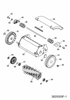 Ersatzteile WOLF-Garten Rasenlüfter UL 33 E Typ: 3620000 Serie F  (2007) Messerwalze, Räder 