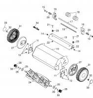 Ersatzteile WOLF-Garten Spindelmäher TC 30 S Typ: 3624000 Serie C  (2006) Messerwalze, Räder, Spindelgehäuse 