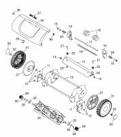 Ersatzteile WOLF-Garten Spindelmäher TC 38 S Typ: 3626000 Serie C  (2006) Messerwalze, Räder, Spindelgehäuse 