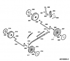 Ersatzteile WOLF-Garten Benzin Rasenmäher ohne Antrieb Compact plus 40 B Typ: 4010000 Serie A  (2006) Höhenverstellung, Räder 