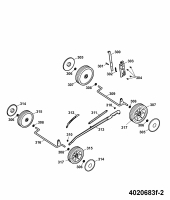 Ersatzteile WOLF-Garten Elektro Rasenmäher ohne Antrieb Esprit 40 E Typ: 4020683 Serie F  (2007) Höhenverstellung, Räder 