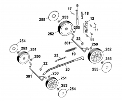Ersatzteile WOLF-Garten Elektro Rasenmäher ohne Antrieb Power Edition 40 E Typ: 4028005 Serie A  (2001) Höhenverstellung, Räder 