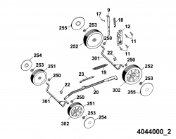 Ersatzteile WOLF-Garten Akku Rasenmäher ohne Antrieb Premio 40 AC Typ: 4044000 Serie A  (2001) Höhenverstellung, Räder 