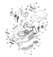 Ersatzteile WOLF-Garten Elektro Rasenmäher mit Antrieb Premio 40 EAKF Typ: 4027000 Serie C  (2003) Mähwerksgehäuse 