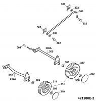 Ersatzteile WOLF-Garten Benzin Rasenmäher ohne Antrieb 2.42 B Typ: 4212000 Serie E  (2009) Höhenverstellung, Räder 