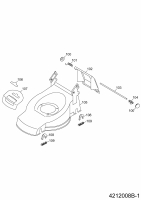 Ersatzteile WOLF-Garten Benzin Rasenmäher ohne Antrieb 2.42 XQ Typ: 4212008 Serie B  (2008) Mähwerksgehäuse 