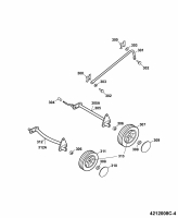 Ersatzteile WOLF-Garten Benzin Rasenmäher ohne Antrieb HBM 2.42 XQ Typ: 4212008 Serie C  (2009) Höhenverstellung, Räder 