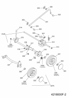 Ersatzteile WOLF-Garten Benzin Rasenmäher mit Antrieb 2.48 BA Typ: 4218000 Serie F  (2008) Achse, Höhenverstellung, Räder 