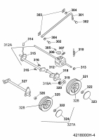 Ersatzteile WOLF-Garten Benzin Rasenmäher mit Antrieb 2.48 BA Typ: 4218000 Serie H  (2009) Achse, Höhenverstellung, Räder 