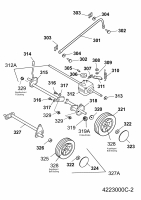 Ersatzteile WOLF-Garten Benzin Rasenmäher mit Antrieb 2.53 BA Typ: 4223000 Serie C  (2007) Höhenverstellung, Räder 