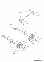Ersatzteile WOLF-Garten Benzin Rasenmäher ohne Antrieb Power Edition 48 QR Typ: 4233000 Serie A  (2008) Achsen, Räder 