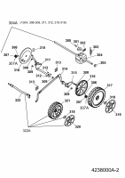 Ersatzteile WOLF-Garten Benzin Rasenmäher mit Antrieb 2.48 AHW Typ: 4238000 Serie A  (2008) Höhenverstellung, Räder 