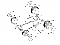 Ersatzteile WOLF-Garten Elektro Rasenmäher ohne Antrieb Concept 43 E Typ: 4317000 Serie A  (2000) Höhenverstellung, Räder 