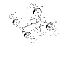 Ersatzteile WOLF-Garten Akku Rasenmäher ohne Antrieb Concept 43 AC Typ: 4332000 Serie A  (2001) Höhenverstellung, Räder 