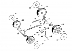 Ersatzteile WOLF-Garten Benzin Rasenmäher ohne Antrieb Concept 43 B Typ: 4348000 Serie A  (1999) Höhenverstellung, Räder 