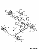 Ersatzteile WOLF-Garten Benzin Rasenmäher mit Antrieb 6.46 BA Typ: 4619000 Serie A  (2007) Getriebe, Höhenverstellung, Räder 