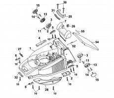 Ersatzteile WOLF-Garten Elektro Rasenmäher ohne Antrieb Premio 46 E Typ: 4628000 Serie A  (2001) Mähwerksgehäuse 