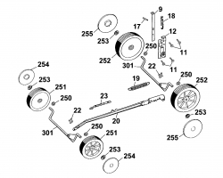 Ersatzteile WOLF-Garten Elektro Rasenmäher ohne Antrieb Premio 46 E Typ: 4628000 Serie A  (2001) Höhenverstellung, Räder 