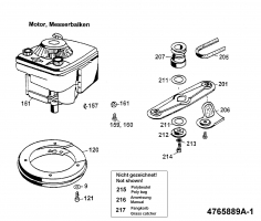 Ersatzteile WOLF-Garten Benzin Rasenmäher mit Antrieb 2.42 TAK Typ: 4765889 Serie A  (1999) Messer, Messeraufnahme, Motor 