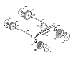 Ersatzteile WOLF-Garten Elektro Rasenmäher ohne Antrieb 2.34 E Typ: 4904007 Serie A  (2006) Höhenverstellung, Räder 
