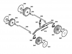 Ersatzteile WOLF-Garten Elektro Rasenmäher ohne Antrieb HC 37 K Typ: 4907007 Serie B  (2006) Höhenverstellung, Räder 