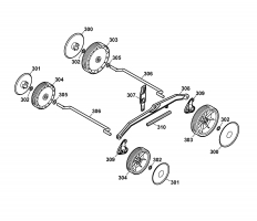Ersatzteile WOLF-Garten Akku Rasenmäher ohne Antrieb Compact plus 34 AC Typ: 4908000 Serie B  (2006) Höhenverstellung, Räder 