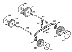Ersatzteile WOLF-Garten Elektro Rasenmäher ohne Antrieb 37 E Typ: 4917008 Serie A  (2009) Höhenverstellung, Räder 