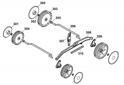 Ersatzteile WOLF-Garten Elektro Rasenmäher ohne Antrieb Power Edition 37 E Typ: 4927003 Serie D  (2007) Höhenverstellung, Räder 
