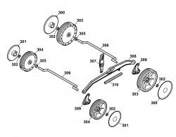 Ersatzteile WOLF-Garten Elektro Rasenmäher ohne Antrieb Power 1500 Typ: 4927008 Serie A  (2006) Höhenverstellung, Räder 