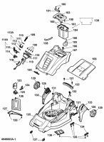Ersatzteile WOLF-Garten Hybrid Rasenmäher Compact plus 40 Hybrid Power Typ: 4949003 Serie A  (2008) Mähwerksgehäuse 