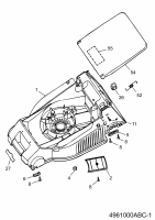 Ersatzteile WOLF-Garten Elektro Rasenmäher ohne Antrieb Esprit 40 E Typ: 4961000 Serie A, B, C  (2002) Mähwerksgehäuse 