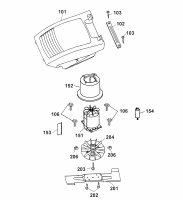 Ersatzteile WOLF-Garten Elektro Rasenmäher ohne Antrieb 2.38 E Typ: 4961080 Serie D  (2005) Abdeckhaube Motor, Messer, Motor 