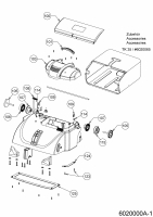 Ersatzteile WOLF-Garten Elektro Vertikutierer Campus 300 V Typ: 6020000 Serie A  (2008) Abdeckungen, Heckklappe, Holmhalter 