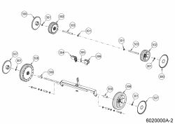 Ersatzteile WOLF-Garten Elektro Vertikutierer Campus 300 V Typ: 6020000 Serie A  (2008) Achsen, Räder 