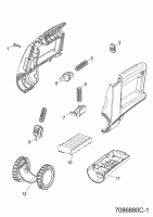 Ersatzteile WOLF-Garten Akku Schere Li-Ion Power 100 Typ: 7086880 Serie C  (2009) Batterie, Räder, Schalter 