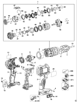 DEWALT Ersatzteile AKKU-BOHRMASCHINE DCD735 Typ: 2 QW
