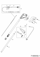 Ersatzteile WOLF-Garten Elektro Rasentrimmer GT 840 Typ: 7130003 Serie G  (2011) Griff, Schalter 