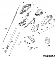 Ersatzteile WOLF-Garten Akku Rasentrimmer Li-Ion Power GT 815 Typ: 7134880 Serie A  (2007) Elektroteile, Holm 