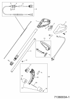 Ersatzteile WOLF-Garten Elektro Rasentrimmer GT 850 Typ: 7136003 Serie A  (2004) Griff, Schalter 