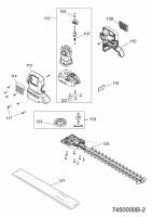 Ersatzteile WOLF-Garten Elektroheckenschere HSE 65 V Typ: 7450000 Serie B  (2011) Elektromotor, Messer 