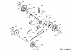 Ersatzteile Florabest Motormäher mit Antrieb 46 BA Typ: 8101000 Serie A  (2006) Getriebe, Höhenverstellung, Räder