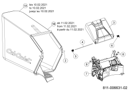 Cub Cadet Ersatzteile Motormäher mit Antrieb LM2 DR46es 12DCTQS7603 (2021) Grasfangsack, Heckklappe, Leitstück hinten