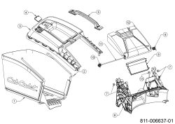Cub Cadet Ersatzteile Motormäher mit Antrieb LM3 CR53s 12ABPV9B603 (2024) Grasfangsack, Heckklappe, Leitstück hinten