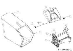 Ersatzteile MTD Benzin Rasenmäher ohne Antrieb Smart 46 PO Typ: 11D-TAMG600 (2021) Grasfangsack, Heckklappe, Leitstück hinten 