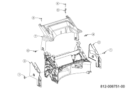 Cub Cadet Ersatzteile Motormäher mit Antrieb LM3 DR53es 12ECPVS7603 (2023) Abdeckung hinten, Holmbraketten