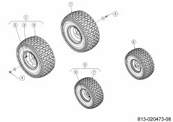 Ersatzteile Verts Loisirs Rasentraktoren VL 117 H Typ: 13ATA1KT617 (2021) Räder 15x6 + 20x8