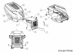 Ersatzteile Verts Loisirs Rasentraktoren VL 117 H Typ: 13ATA1KT617 (2021) Motorhaube K-Style